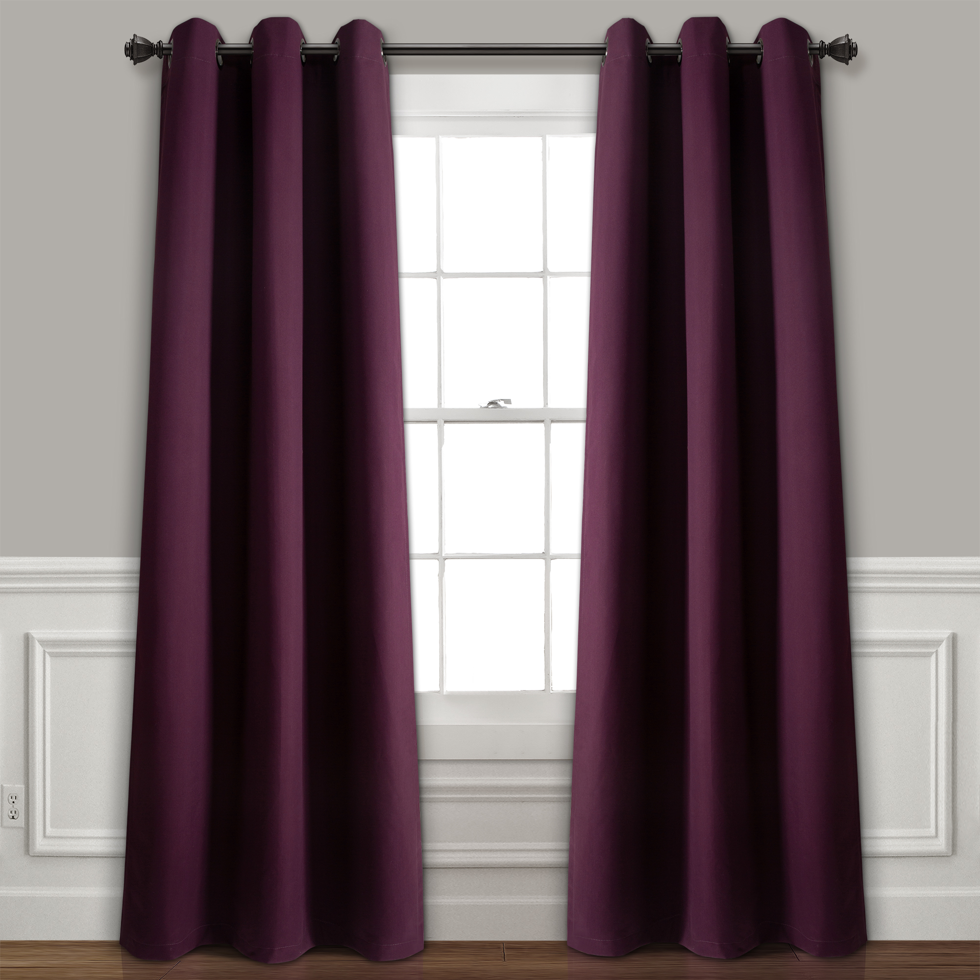 Absolute Blackout Window Curtain Panels Plum 76X84 Set Each 38X84