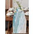 thumbnail image 4 of Table Runner Dresser Scarves 72 Inch Long, Seaside Gradient Blue Wave Linen Dining Table Runners Beach Natural Scene Tabletop Scarf for Wedding Holiday Party Kitchen, 4 of 7