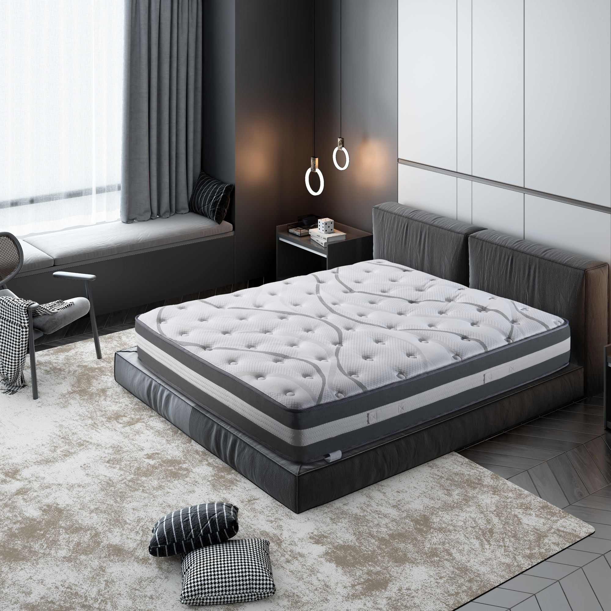 Unique Choice 12''H Comfort Hybrid Pocket Spring Mattress,Twin ...