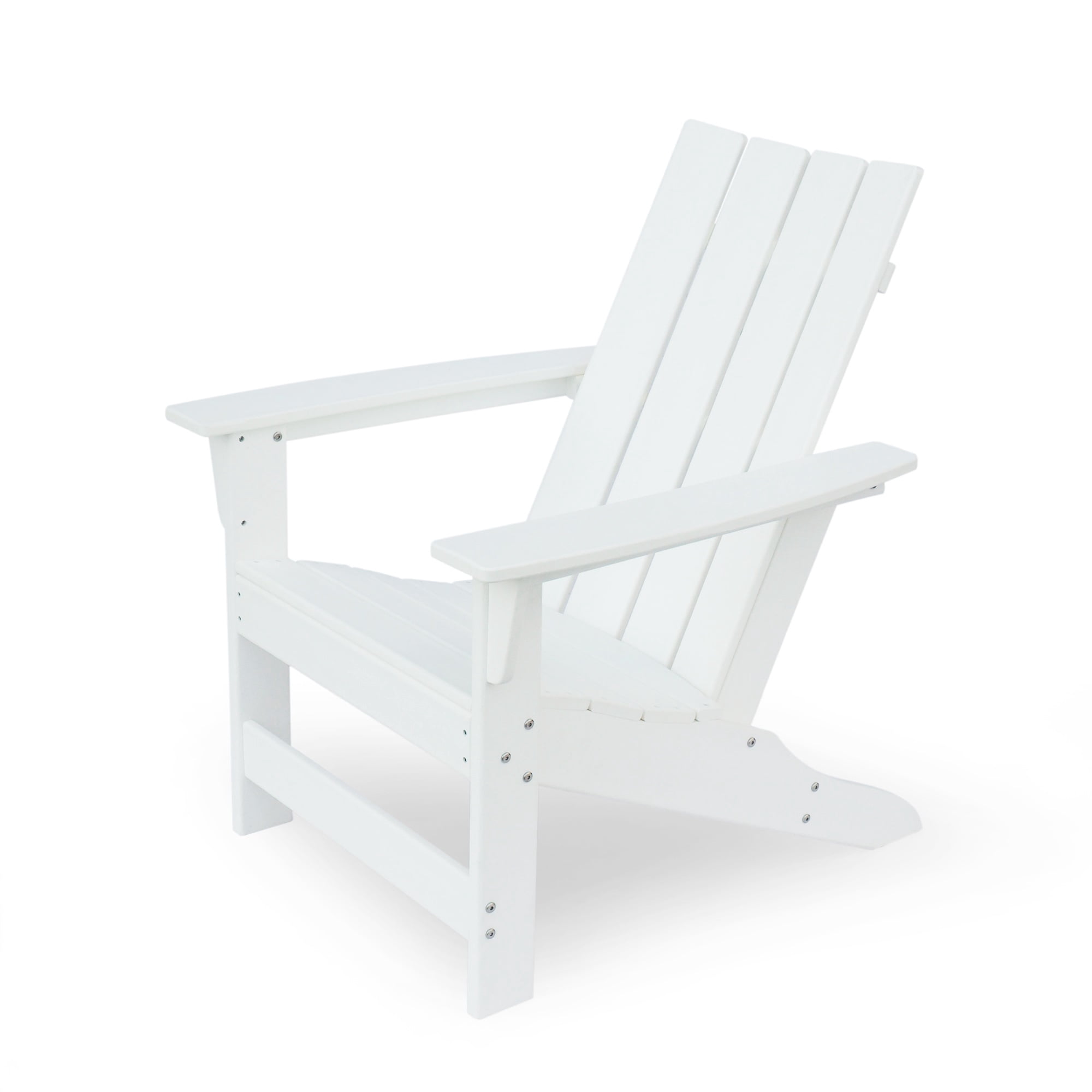 Outdoor Adirondack Chair High Density Resin All-Weather Slat Design Transitional Style For Patio Garden