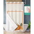 thumbnail image 2 of No Hook Shower Curtain with Snap in Liner, Thanksgiving Fall Farmhouse Pumpkin Orange Border Hotel Shower Curtains for Bathroom, Washable Shower Curtain Liner Set with Mesh Top Window, 36"x78", 2 of 6