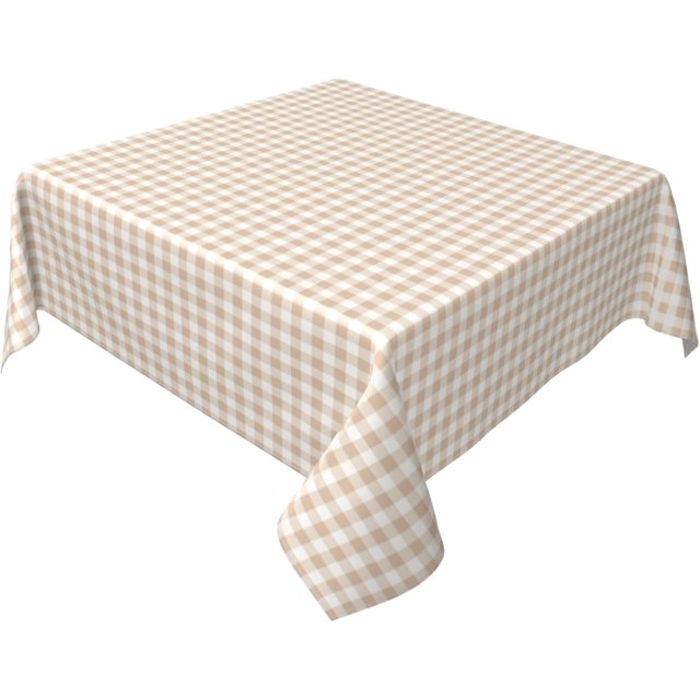 Square Tablecloth 54 x 54 Inch, Beige Gingham Tablecloth Square Water and Stain Resistant Tabletop Covers Dining Table Cover for Party, Wedding, Cocktail, Banquet, Festival