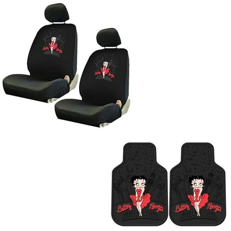 Betty Boop 2 Front Vinyl Floor Mats And 2 Seat Covers Walmart Com