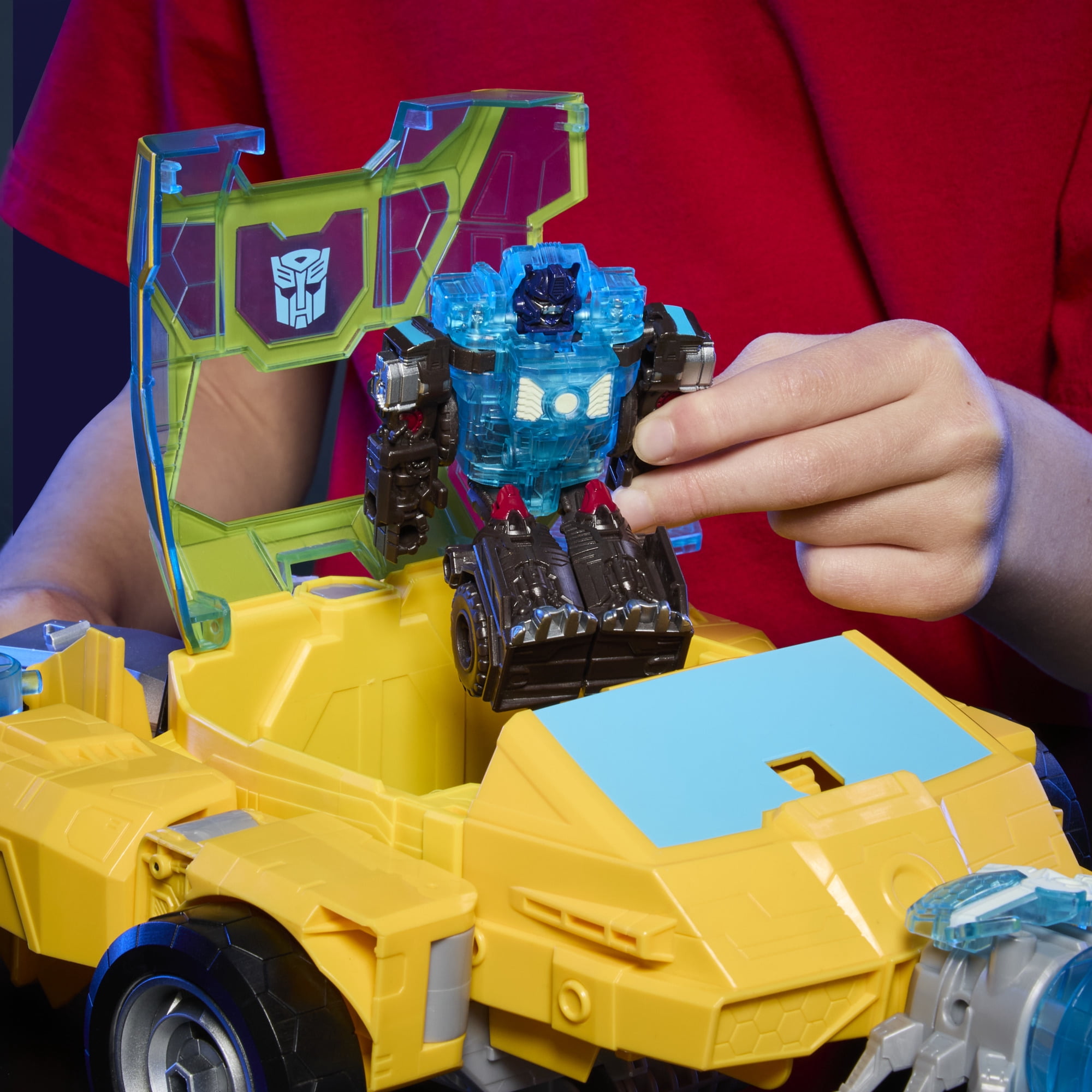 Transformers Toys CYBERWORLD Bumblebee Power Spark Energon Surge, Lights and Sounds, Birthday Gifts for Kids, Ages 6+