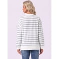 thumbnail image 4 of DARING DIVA Women's Maternity Mock Neck Long Sleeve Half Zip Sweatshirt XL Grey Stripe, 4 of 8