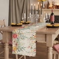 thumbnail image 2 of Table Runners 72 Inches Long Dress Scarves, Watercolor Floral Farmhouse Kitchen/Dining Table Runner, Coffee Tablerunners, Spring Roses Eucalyptus Leaf Plants Beige 14x72 Inch, 2 of 9