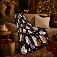 thumbnail image 3 of Cartoon Ghosts with Jack O Lantern Buckets, Whimsical Halloween Style for Ghost Lovers, Cozy Witch Hat Scene, Flannel Blanket for Bedroom and Family Room, Halloween Gift and Spooky Home Decor, 3 of 9