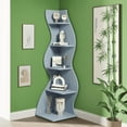 thumbnail image 5 of 5-Tier Modern Shelving Unit - White Sea Grass Design, Adjustable Shelves, High-Quality Board, for Home/Office Organization, 5 of 6