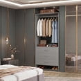 thumbnail image 2 of Homieasy 24'' W Closet System with Wooden Drawers, Gray, 2 of 8
