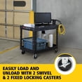 thumbnail image 3 of BRUTE Heavy Duty Ergo Handle Utility Cart, Lipped Shelf, Medium, Black, 3 of 8