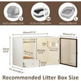 thumbnail image 6 of Cat Litter Box Enclosure Furniture Style, White Hidden  Cat Cabinet with Storage and Pet House, Fit Most of Litter Box, 6 of 9