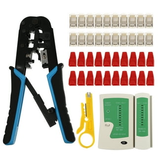 Cmple - RJ45 Crimp Tool Pass-Through Crimper for Cat6a Cat6 Cat5 Cat5e 8p8c Modular Connector Ethernet All-In-One Wire Tool