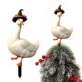 thumbnail image 3 of WTQVGQ Halloween Thanksgiving Goose Pumpkin Yard Stake, White Plastic Holiday Decor for Garden, Outdoor Party Display or Christmas Tree Topper, 3 of 6