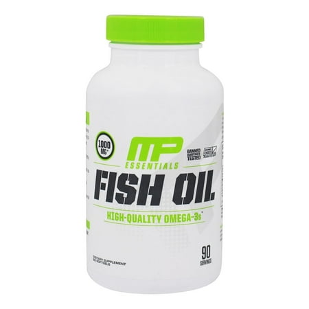MusclePharm Essentials Fish Oil High Quality Omega-3 Softgels, 1000 Mg, 90