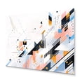 thumbnail image 2 of Designart "Bold Stripes Peach Blue Fusion" Cubism Metal Wall Art Prints, 2 of 5