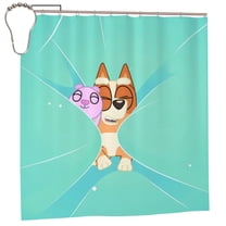 Saiise Bluey Print Shower Curtain for Bathroom,Shower Curtain Set with Hooks for Home, Bathroom Decor Waterproof Fabric,72x72