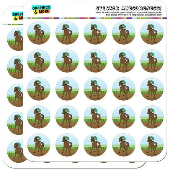 Horse Racing Race Jockey 50 1" Planner Calendar Scrapbooking Crafting Stickers