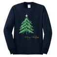 thumbnail image 2 of Merry Christmas Tree Christmas Mens Long Sleeve Shirt, Navy, Medium, 2 of 3