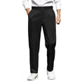 thumbnail image 2 of DPTALR Men's Solid Color Business Casual Straight Leg Trousers,Black,Big and Tall Men M, 2 of 9