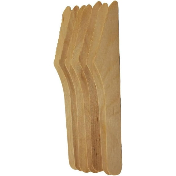 Harshu Wooden Cutlery - 100 Units per Pack | Disposable Utensils | Biodegradable and Compostable | Perfect for Parties, Picnics, and Events (KNIFE 100 PCS)