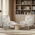 thumbnail image 4 of HELLHERO Dragonfly Floral Armless Accent Chair Protector, Elastic Bottom Non Slip Armless Accent Chair Cover for Living Room Office, 4 of 8