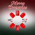 thumbnail image 5 of 24Pcs Christmas Press on Nails Short Square Fake Nails Christmas Red Glitter Glue on Nails Christmas Tree Nails Stick on Nails Handmade Christmas Plastic Nails for Women, 5 of 9