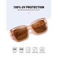 thumbnail image 2 of Gafas de sol polarizadas MEETSUN UV400 marrón claro para usar sobre lentes, 2 of 7
