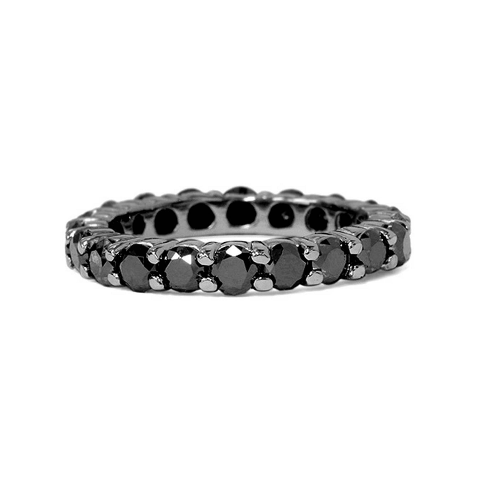 SHAPES STUDIO/Black Beaded Eternity Double リング 10K Gold 2 CT Black Diamond Eternity Ring 10K Black Gold - Walmart.ca