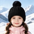 thumbnail image 2 of KPOPLK Baby Beret Hat Toddler Winter Knitted Beanie Cap Solid Color Little Boys Girls Knit Fleece Hat(2-10 Years,Black), 2 of 5
