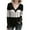 Black, variant on Oplxuo Women's Color Block Long Sleeve Tops Fall Dressy V Neck Blouses Business Casual Loose Tunic Shirts