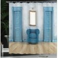 thumbnail image 4 of Ambesonne Antique Shower Curtain, Empty Old Living Room, 69"Wx75"L, Blue Sand Brown, 4 of 5