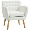 thumbnail image 1 of HOMCOM Fauteuil d'Appoint Moderne, Fauteuil à Accoudoirs Rembourré en Lin, Fauteuil Club Capitonné, 1 of 10