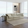 thumbnail image 5 of Sdorens Free Convertible Sectional Sofa Modular Couch,Modern Linen Fabric Sofa for Living Room,Apartment and Small Space,3-Seat Sofa,Khaki, 5 of 14