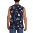 thumbnail image 4 of Haiem Men's Autumn Leaves With Blue Print Tank Tops Summer Sleeveless Cut Off Workout T-Shirts Fitness Vest Athletic Undershirts-X-Large, 4 of 8