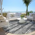 thumbnail image 6 of Addison Rugs Chantille Indoor/Outdoor Transitional Stripes Gray Washable Round Rug, 8' x 8', 6 of 6