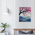 thumbnail image 4 of Creowell  Japanese Wall Art Cherry Blossom Tree Pictures for Wall Decorations Pink Wall Decor Floral Wall Pictures for Bathroom Canvas Art for Bedroom Framed 12x16 in, 4 of 5