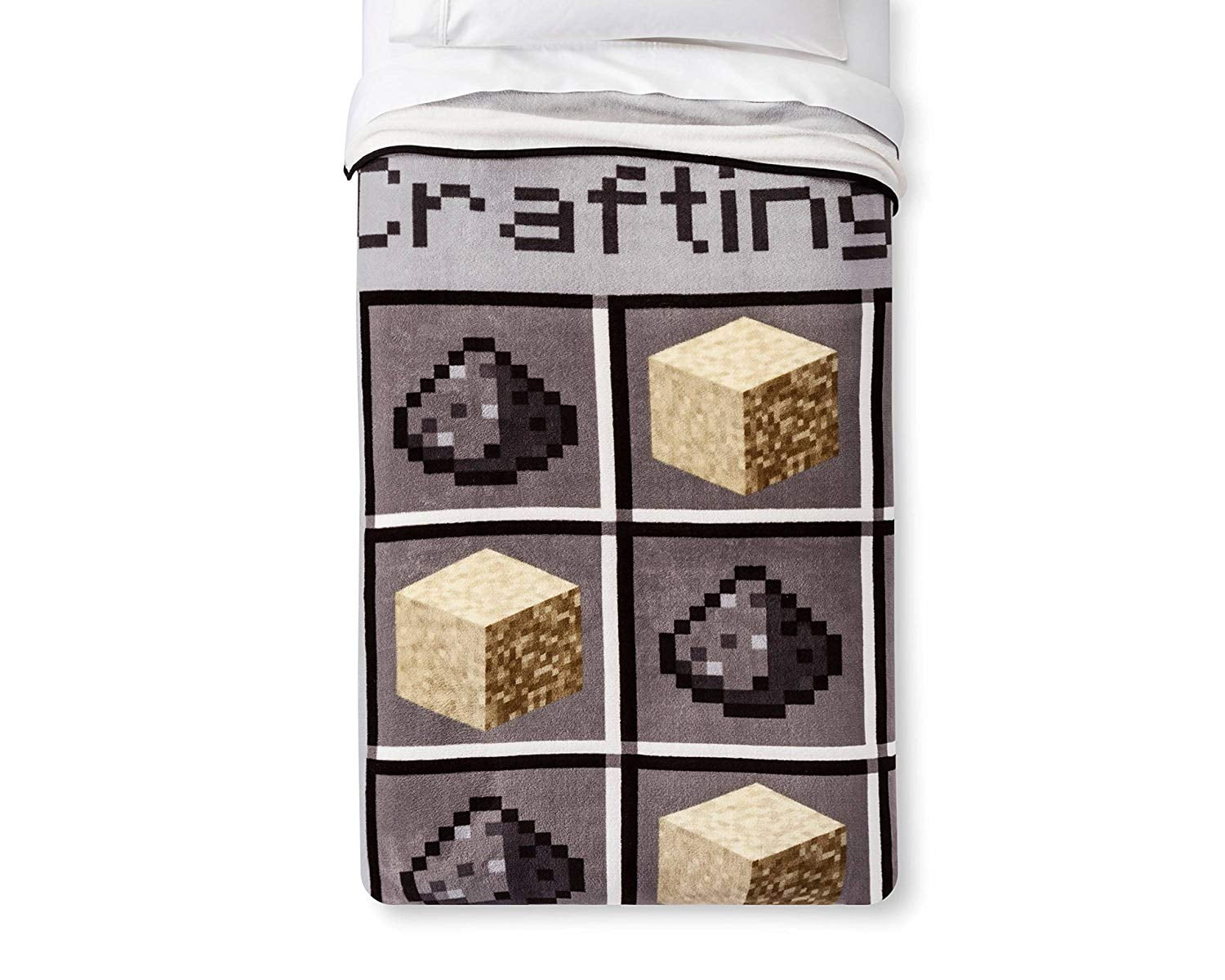 Minecraft Plush Throw Blanket Crafting Blocks 62" x 90" Super Soft