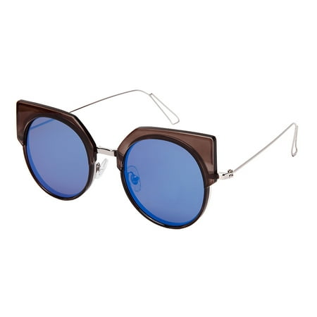 Edge-I-Wear Cat Eye Sunglasses with Dual Colored Frames and Flat Colored Lens 3303-FLREV-1