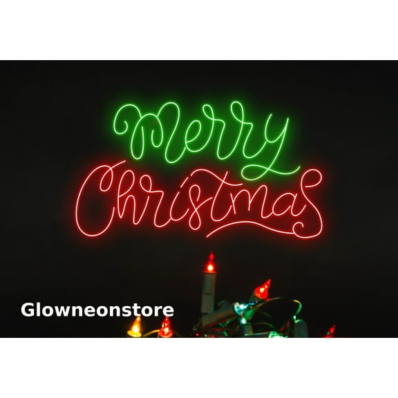 Glowneon Merry Christmas Neon Sign, Christmas Led Light, Christmas Decor, Christmas Sign