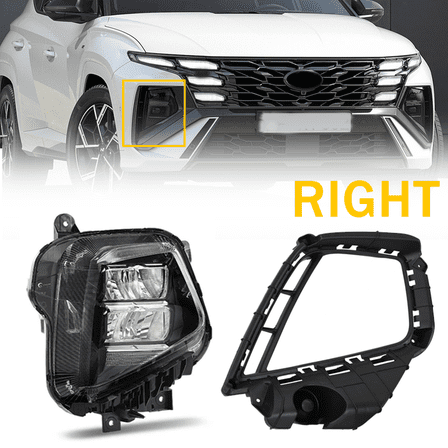 LED DRL Driving Fog Light Lamp W/Trim Right Passenger For Hyundai Tucson 2022-24