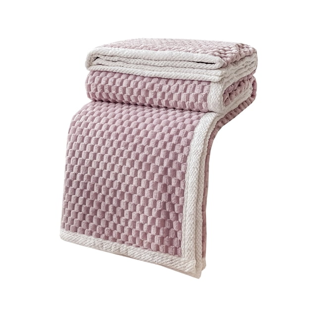 TIMIFIS Throw Blanket Soft Fleece Blanket Warm and Soft Layer Double-sided All-season Solid Color Blanket Christmas Gifts