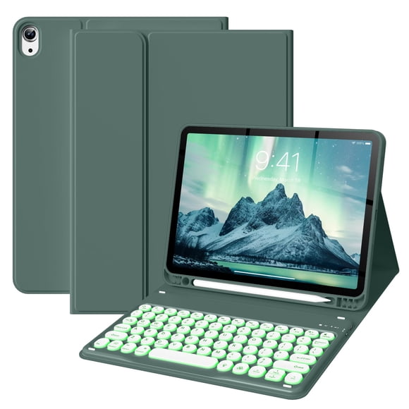 Funda con teclado BQDIYOO para iPad Air de 7 y 6 pulgadas con lápiz