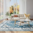 thumbnail image 2 of Topllen Ultra-Thin 3x5 Washable Vintage Area Rug - Boho Non-Slip Washable Rug for Entryway,Kitchen,Bathroom,Office Rug,Stain Resistant Small Carpet (Blue,3'x5'), 2 of 8