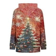 thumbnail image 3 of Brondbend Woman Hoodie Pullover Woman Long Sleeved Drawstring Pocket Pullover Christmas Print Stylish Plus Size Tops Lady Gym Workout Fall Winter Wear Red, 3 of 4