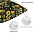 thumbnail image 3 of Yiaed Bees and Sunflowers Print Pillow Covers Super Soft Decorative Square Throw Pillow Covers Case Cushion Covers for Sofa Couch Bedroom Car Decor（No pillow core）-22"x22", 3 of 7