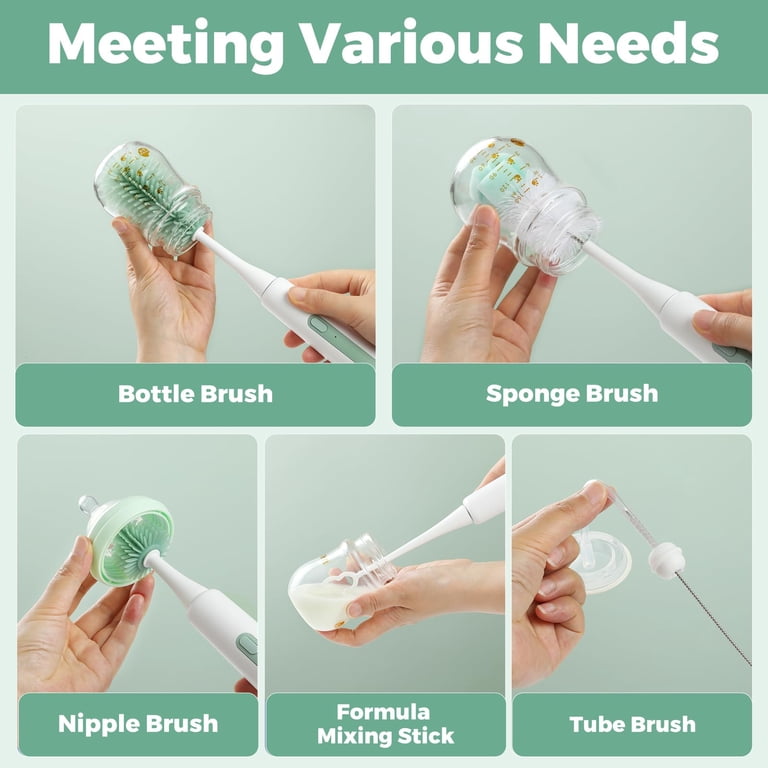 Momcozy 7 in 1 Electric Bottle Brush Kit, Portable Cleaning Set