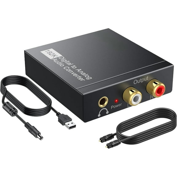 Digital to Analog Converter DAC Digital SPDIF Optical to Analog L/R RCA Converter Toslink Optical to 3.5mm Jack Audio Adapter