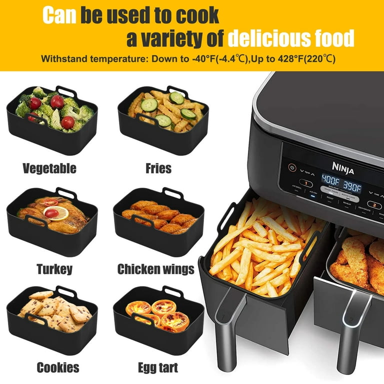  Dual Basket Air Fryer Accessories, Set of 10 Fit for Ninja Dual Air  Fryer DZ201, DZ401 & Most 8 Quart - 10 Quart and Larger Dual Zone Air Fryer,  Include Cake