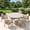 Sandshell table-Wheat Cushion, variant on Vicllax 5 Pieces Outdoor Patio Dining Set, 41" Gray Round Table and 4 Rattan Chairs with Soft Gray Cushions