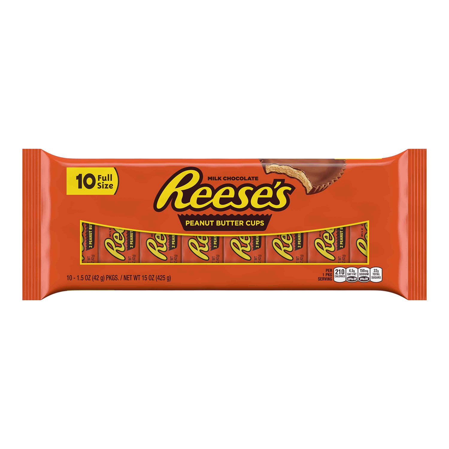 Reese's Milk Chocolate Peanut Butter Cups Candy (1.5 Ounce, 10 Pack)
